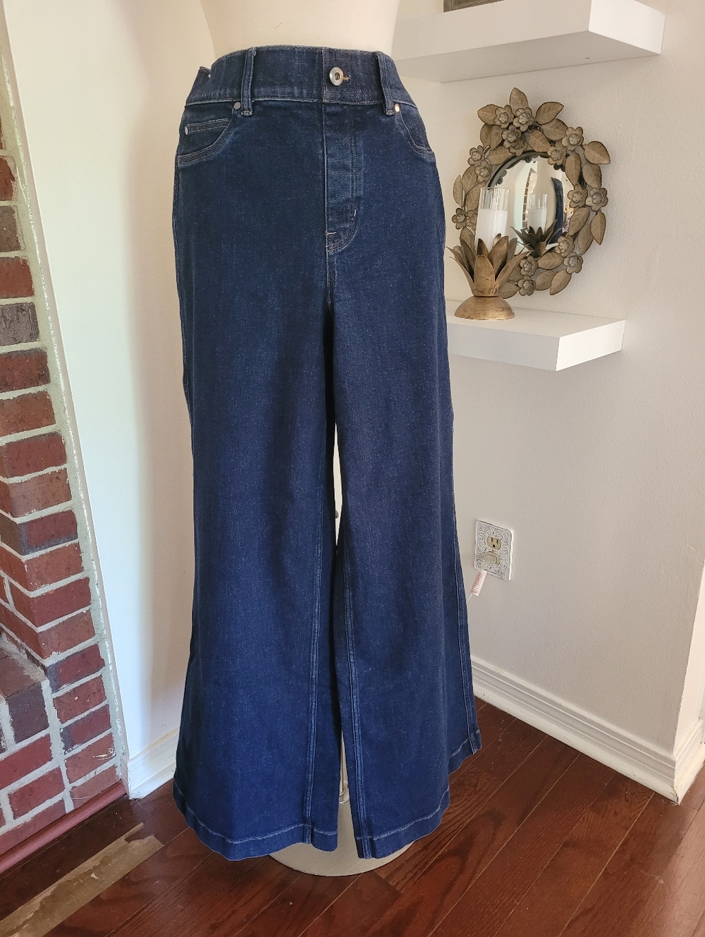 SPANXshape EveryWear™ Pull-On High Waist Wide Leg Jeans in a dark indigo wash 1X - Picture 6 of 6